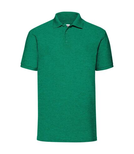 Mens 65/35 polo shirt heather green Fruit of the Loom