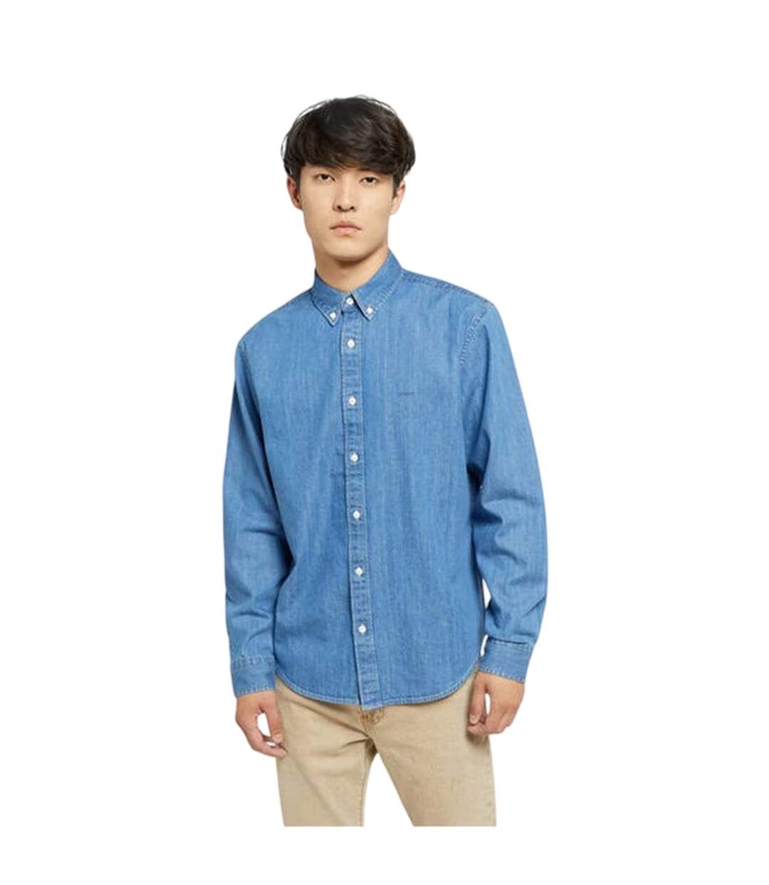 Mens Authentic Denim Button-down Shirt Blue Levis-4