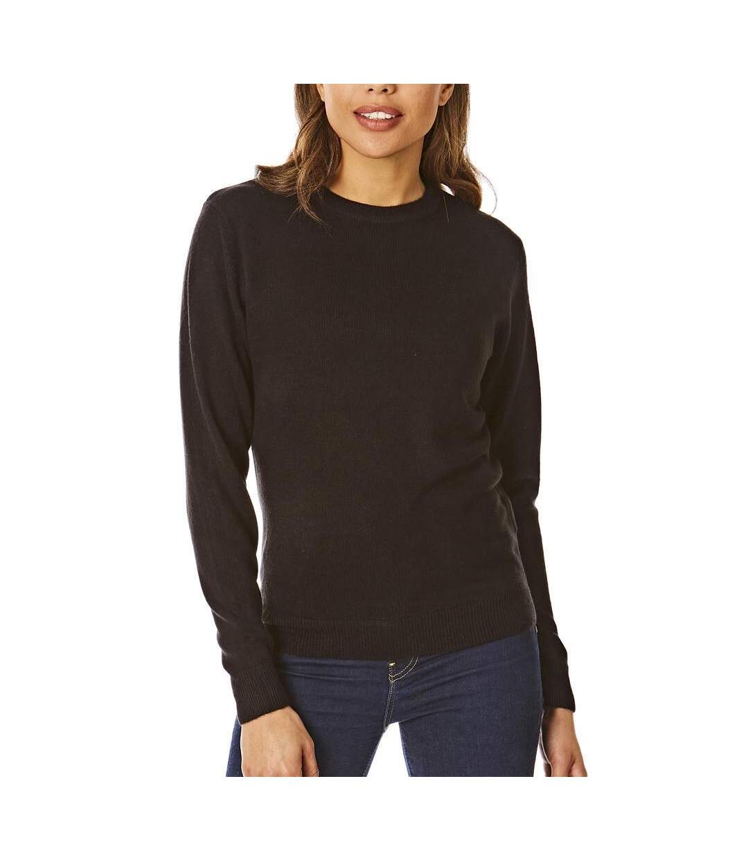 Womens/ladies soft touch crew neck jumper black Light And Shade-1