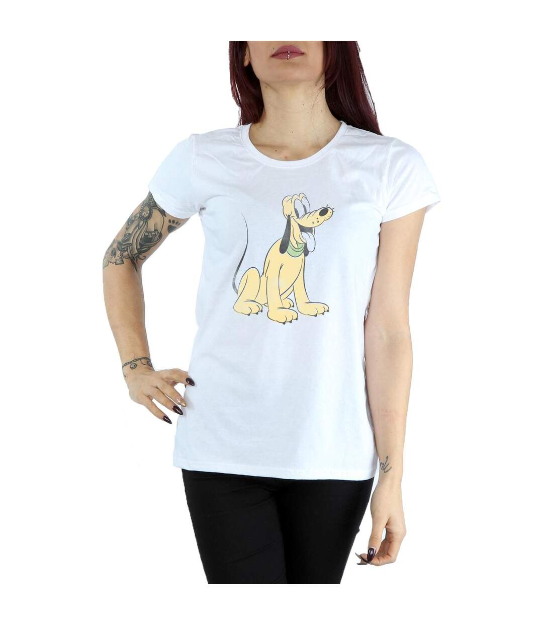 Disney Femme/Les femmes - T-shirt en coton avec Pluto assis (Blanc) - UTBI31026-2
