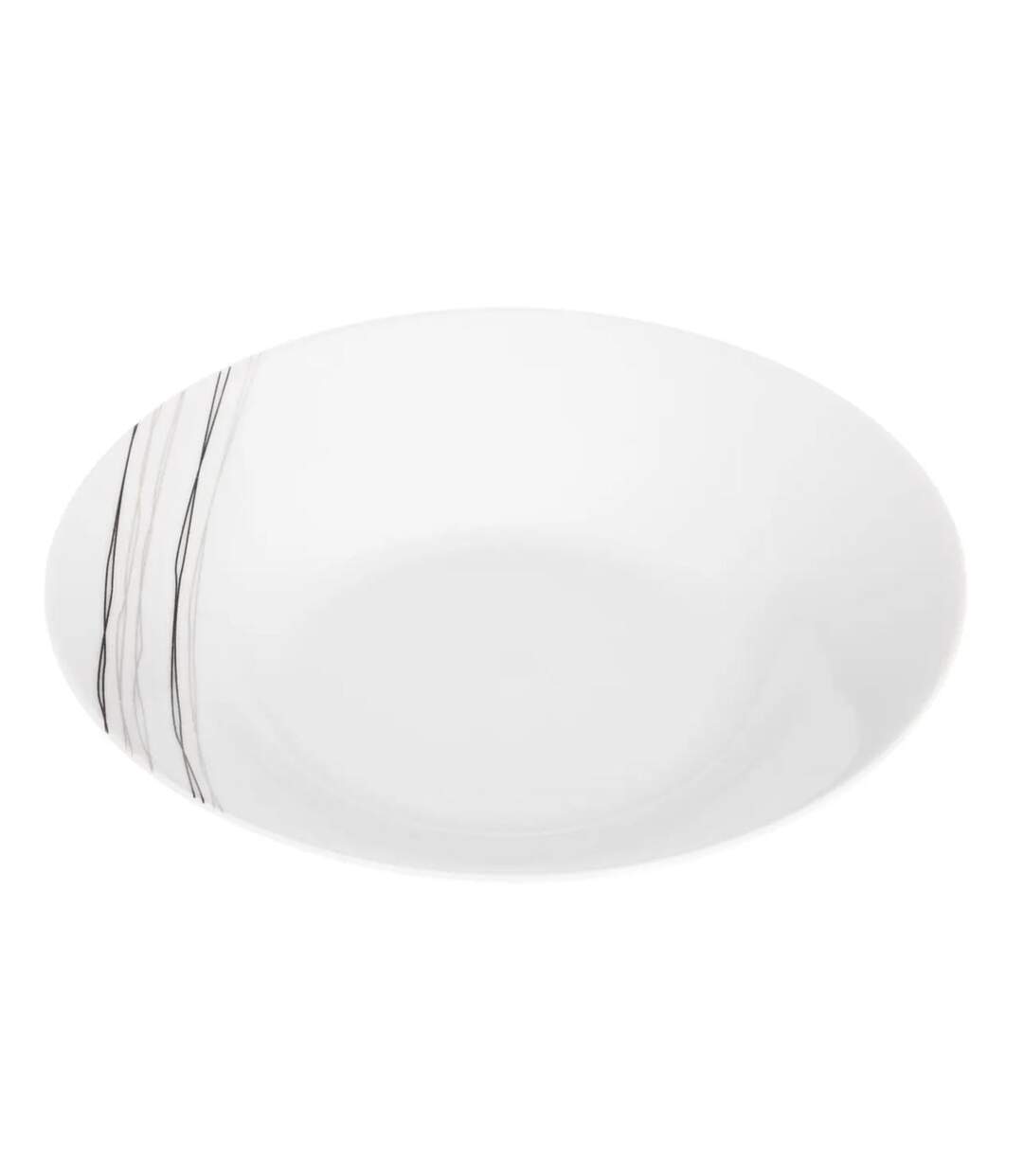 Lot de 6 Assiettes Creuse Lignes 20cm Blanc-2