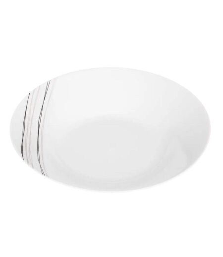 Lot de 6 Assiettes Creuse Lignes 20cm Blanc