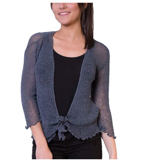 Gilet en maille YASMINA gris Coton Du Monde