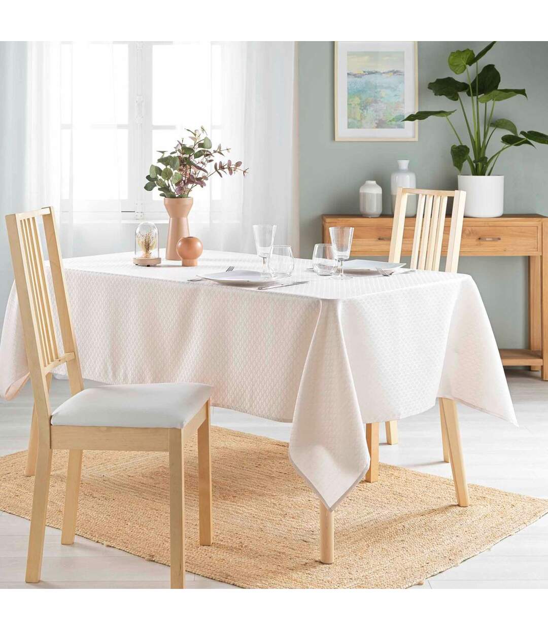 Nappe Jacquard Imprimé Artea 140x240cm Naturel-4