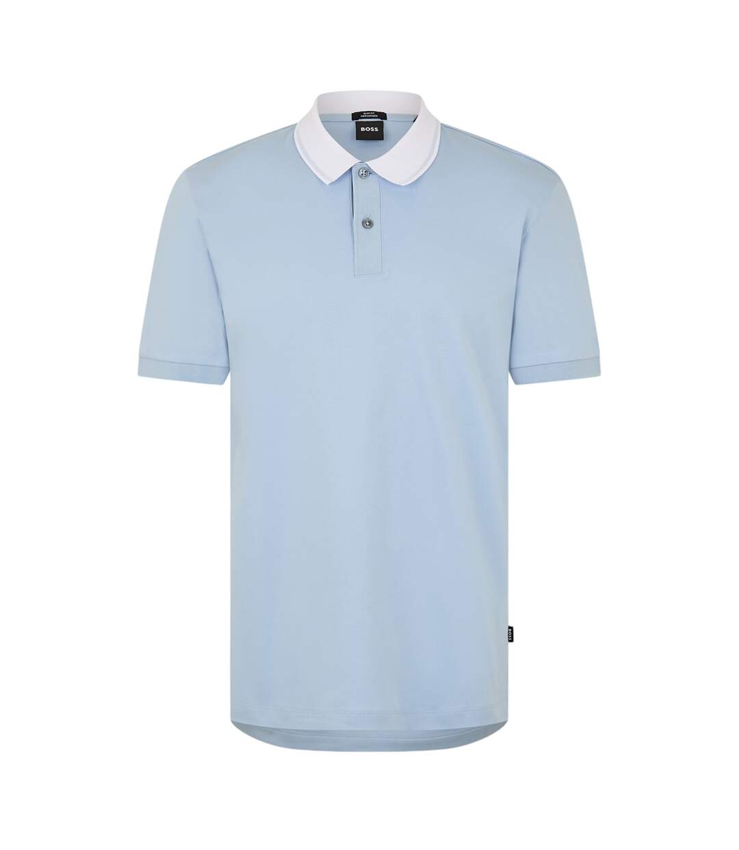 Mens Melange Regular Polo Shirt Pastel Blue Boss-1