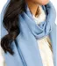 écharpe élégante Femme en Bleu Ciel - Accessoire Chic pour l'Hiver-2