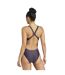 Womens/ladies Colour Block One Piece Swimsuit Purple Adidas-3