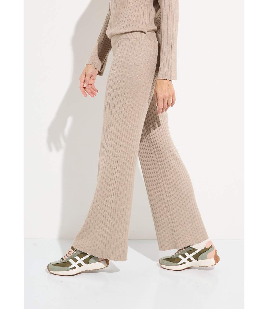 Pantalon confort, maille cotes plates-3