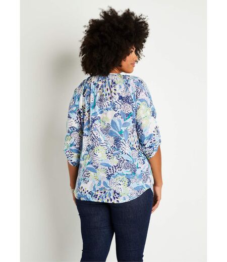 Tunique boutonnée longue fleurie
