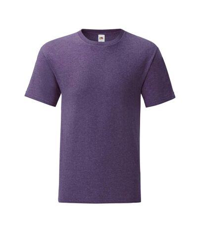 T-shirt Iconic Homme Violet Chiné Fruit Of The Loom