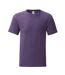T-shirt Iconic Homme Violet Chiné Fruit Of The Loom-1