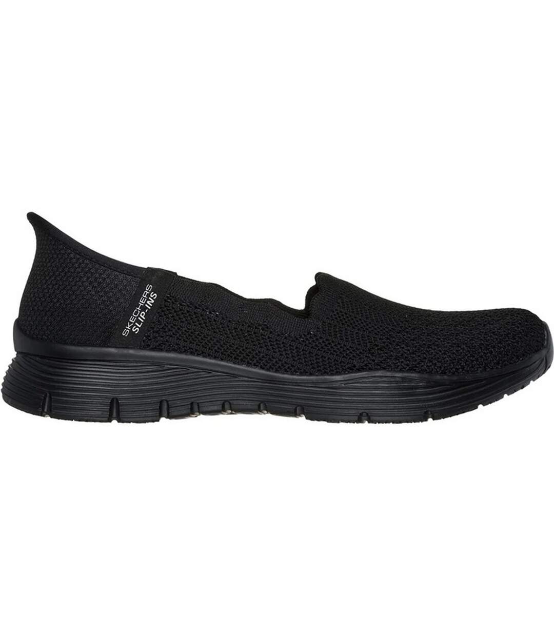 Womens/ladies Seager Believe It Trainers Black Skechers-3