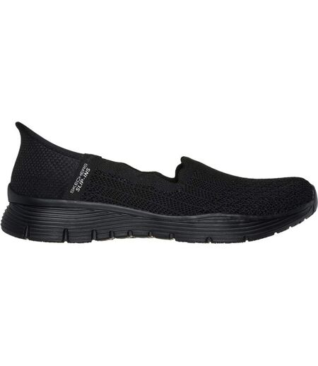 Womens/ladies Seager Believe It Trainers Black Skechers
