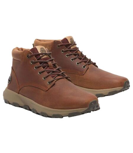Mens Winsor Park Leather Mid Cut Lace Up Boots Orange Timberland