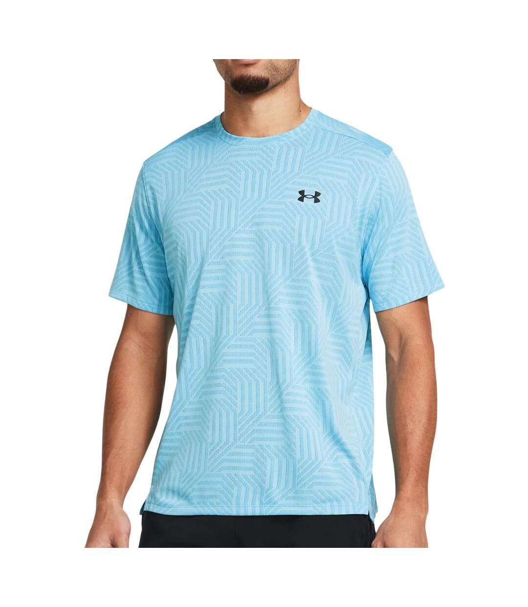 Maillot de sport bleu homme under armour ua tech geotessa-1