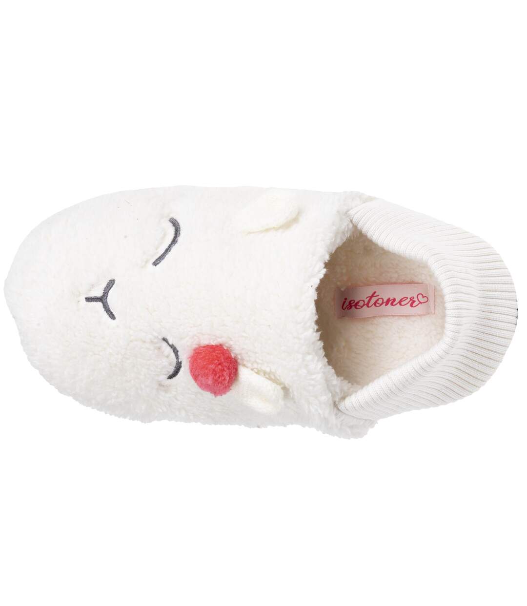 Isotoner Chaussettes d'intérieur femme sherpa, picots antidérapants-2