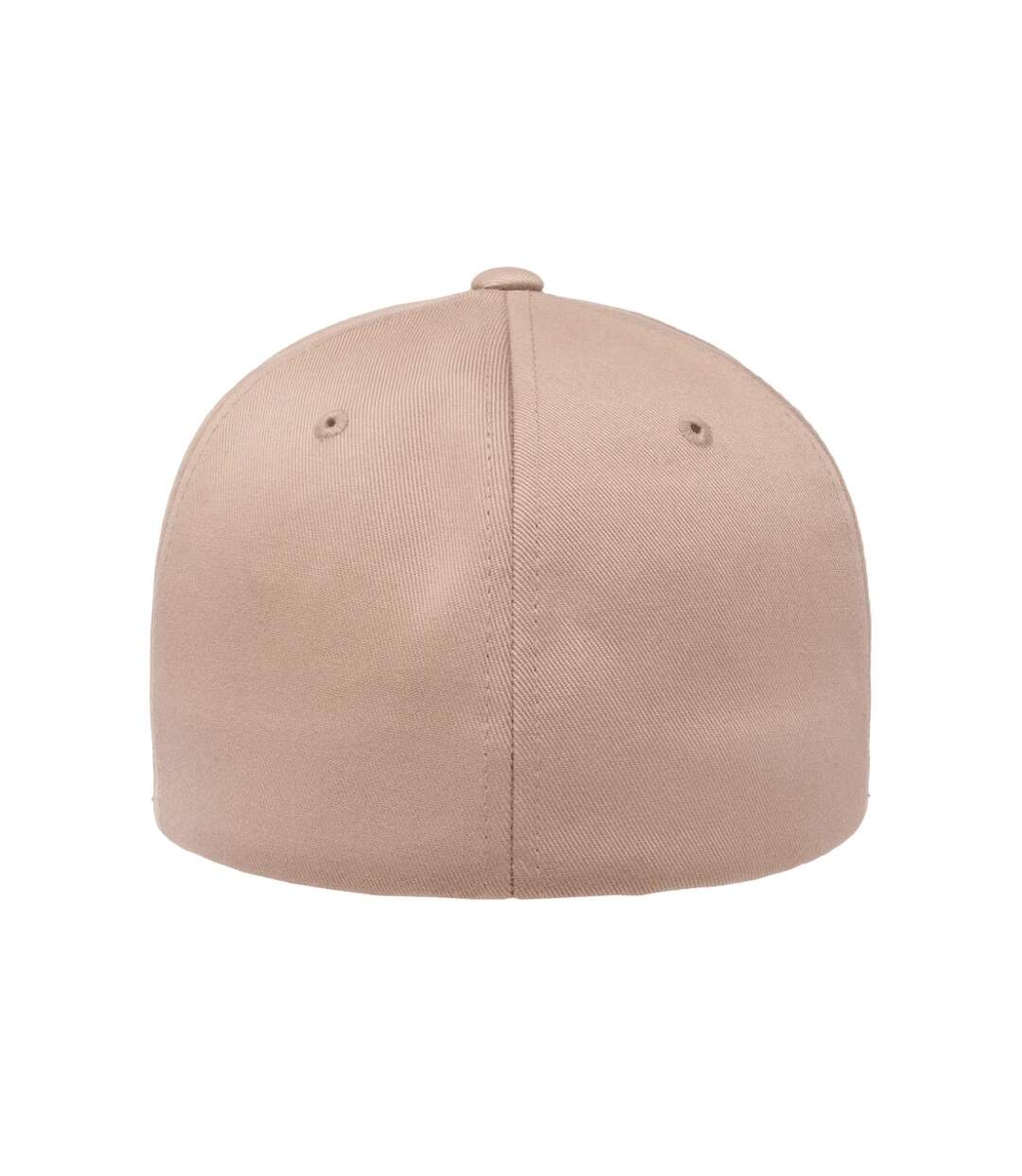 Childrens/kids Wooly Combed Baseball Cap Khaki Flexfit-2