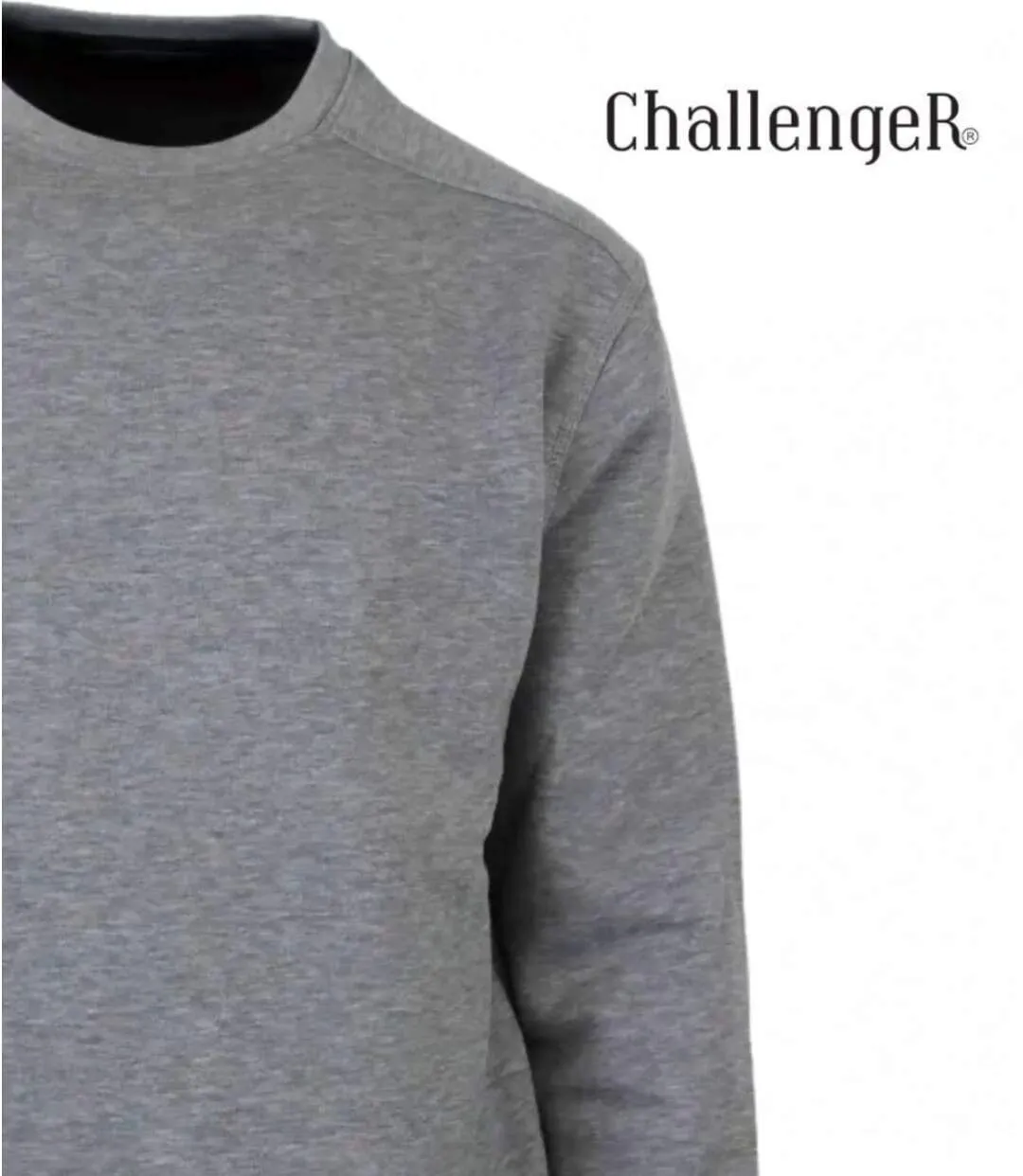CHALLENGER E213 — Sweat col rond gris chiné : le confort incontournable au quotidien-5