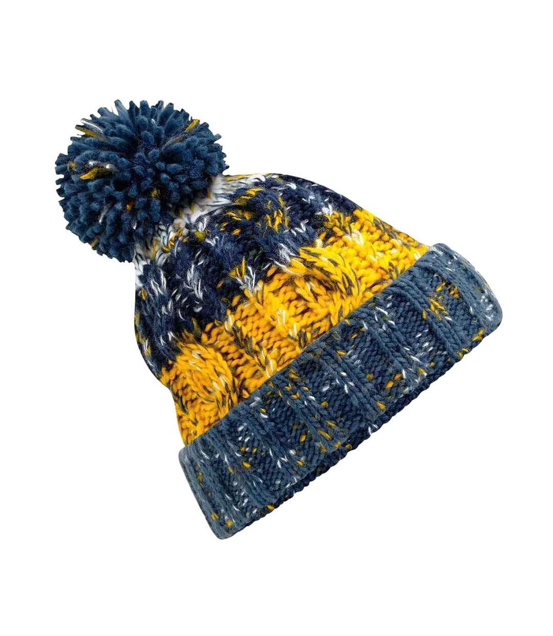 Bonnet Corkscrew Adulte Bleu Marine Jaune Beechfield-1