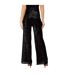 Womens/ladies Synthetic Leather Sequin Party Trousers Black Little Mistress-3
