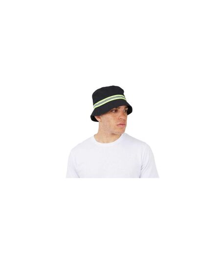 Mens Reflective Cotton Bucket Hat Black Brave Soul