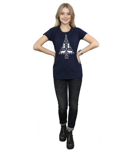 Disney Femme/Les femmes - T-shirt en coton avec arbre de Noël Frozen (Bleu marine) - UTBI21924