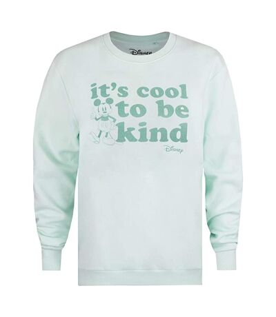 Disney Womens/Ladies Its Cool To Be Kind Mickey Mouse Sweatshirt (Seafoam)