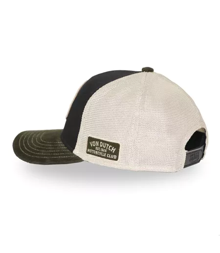 Casquette trucker semi curve visiere en velours avec badge Vondutch