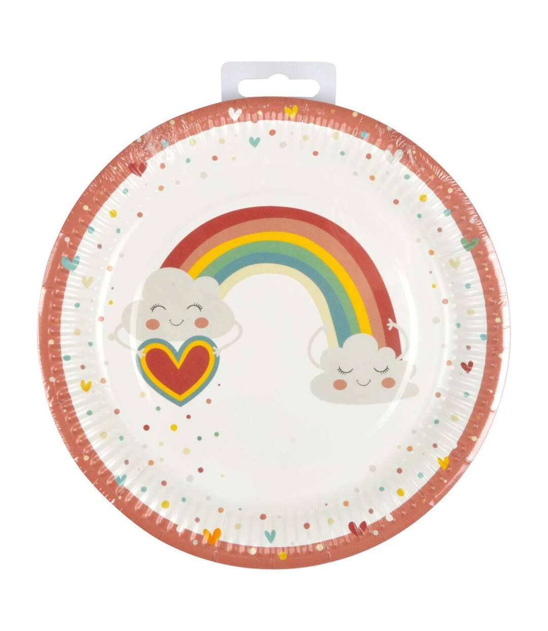 Lot de 6 Assiettes en Carton Nuage Rainbow 23cm Blanc-3