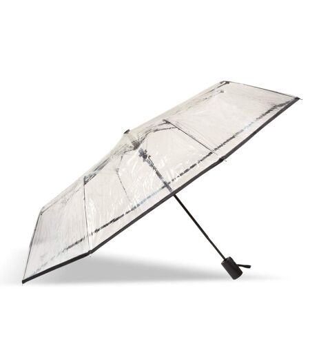 Isotoner Parapluie femme solide, transparent, ouverture/fermeture manuelle