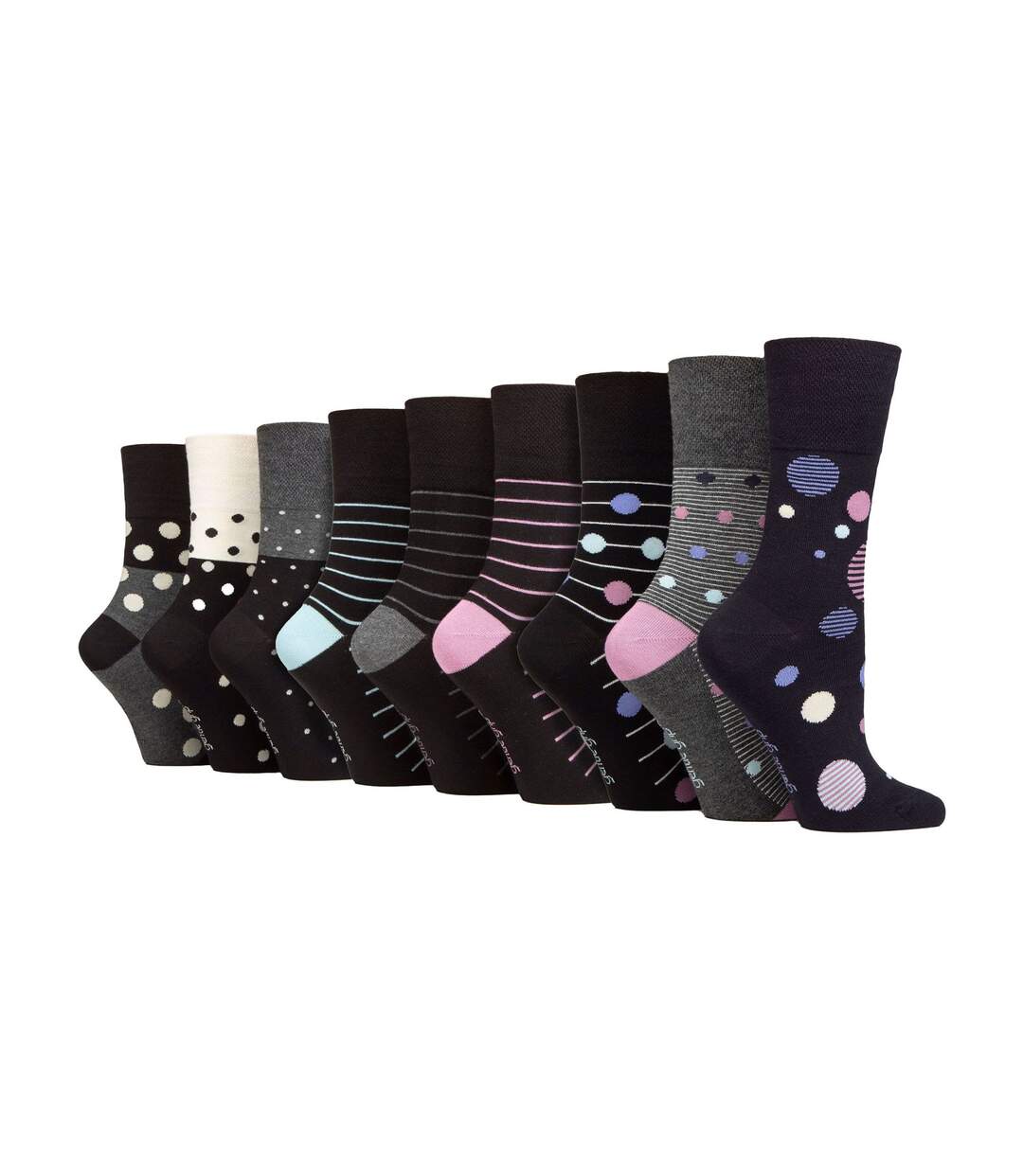 9 Pack Ladies Soft Breathable Bamboo Non Elastic Dress Socks-1