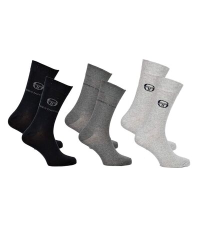 Chaussettes homme Sergio Tacchini Sport, Urbain, Confort en Coton -Assortiment modèles photos selon arrivages- Pack de 3 Paires Unies Assorties