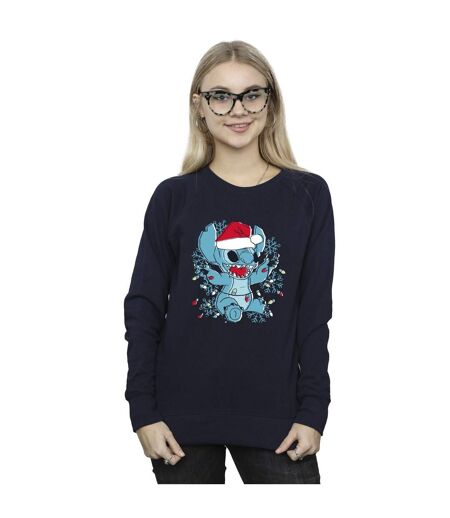 Disney - Sweat LILO AND STITCH CHRISTMAS LIGHTS SKETCH - Femme (Bleu marine) - UTBI22680