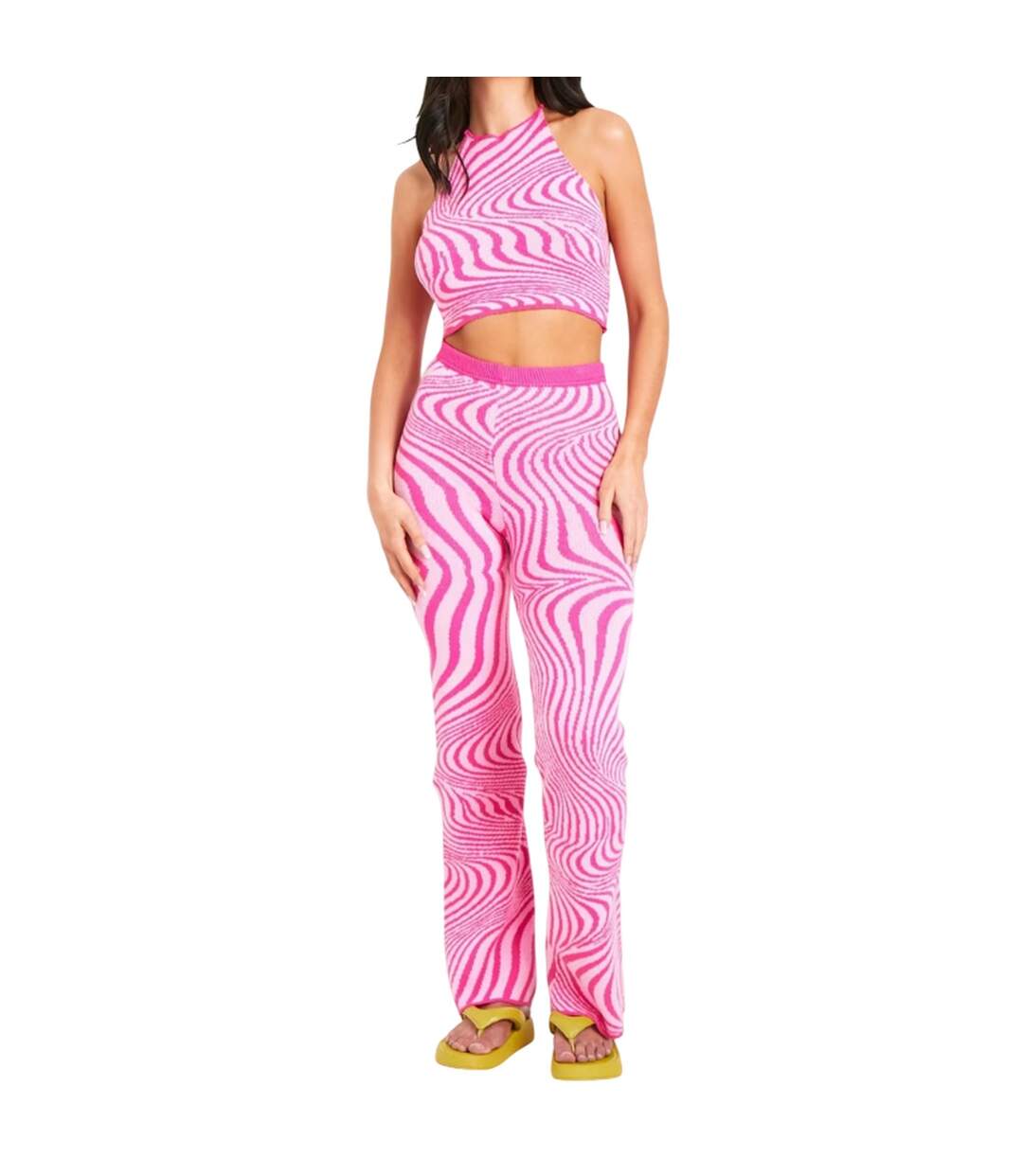 Pantalon Motif/style Imprimé Tourbillonnant Femme Rose Missy Empire-3