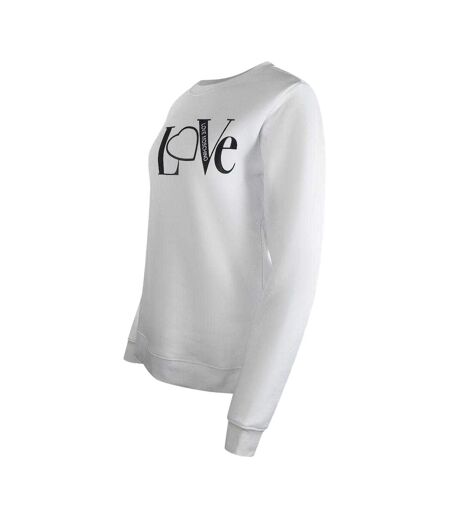 Womens/ladies Love Logo Long-sleeved Sweatshirt White Love Moschino