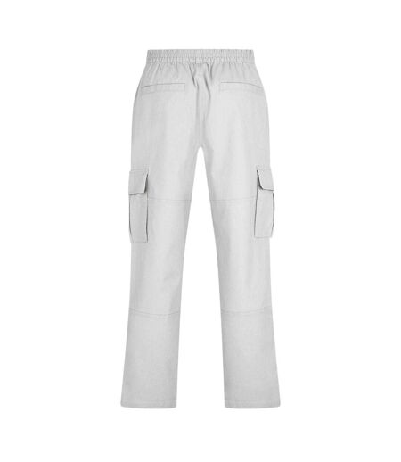 Mens Elasticated Waist Cargo Trousers Stone Represent