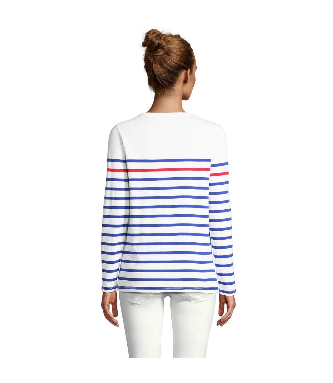 T-shirt Matelot Femme Blanc Bleu Roi Rouge SOLS-2