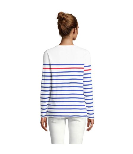T-shirt Matelot Femme Blanc Bleu Roi Rouge SOLS