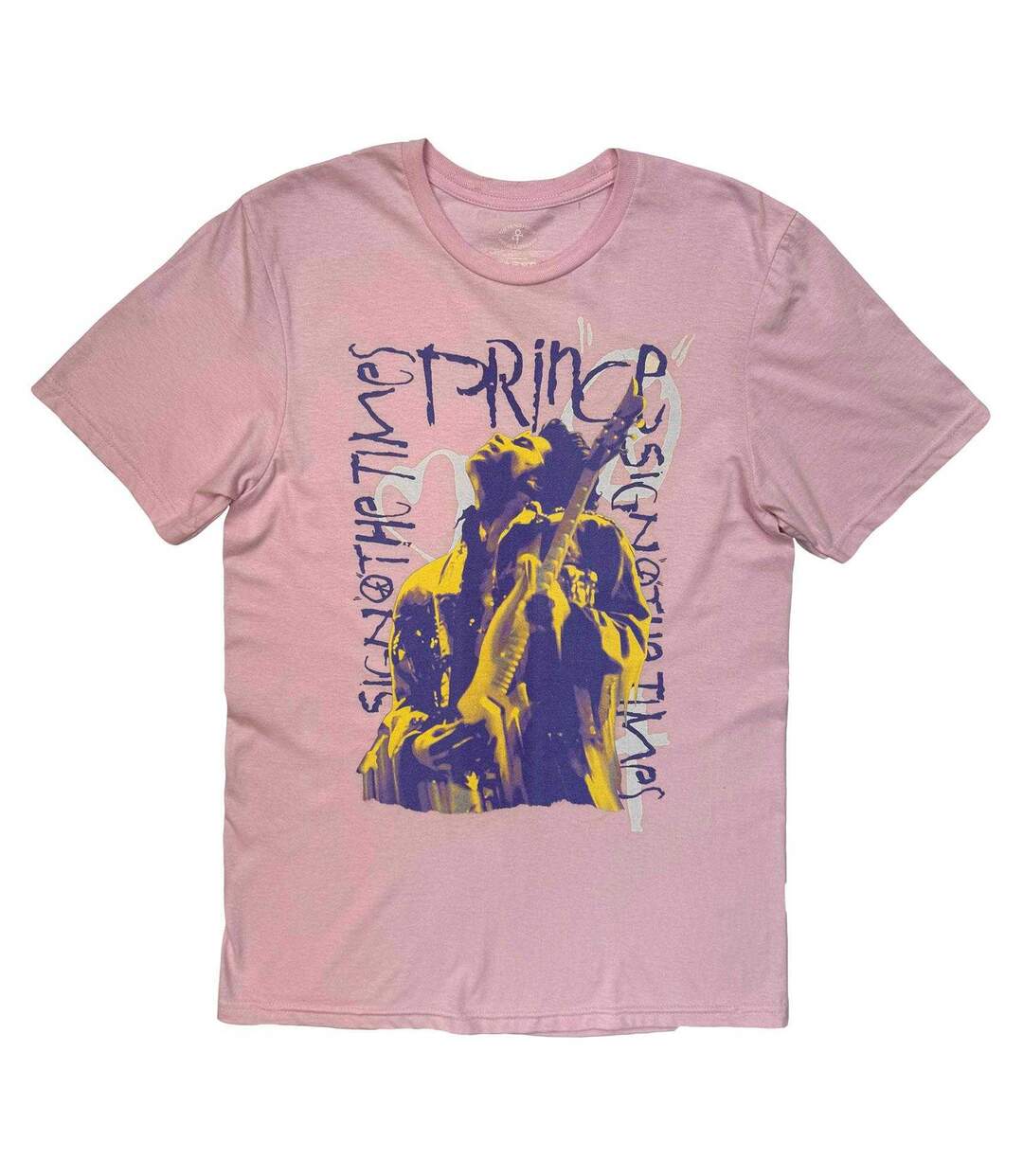 T-shirt Motif/style Guitare Sign Of The Times Adulte Rose Prince-1