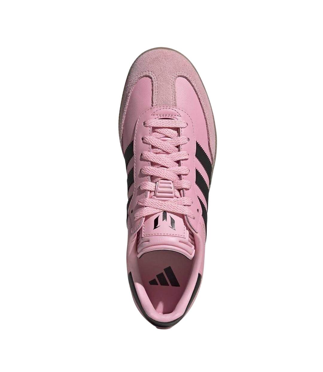 Womens/ladies Messi Leather Trainers Pink Black Gum Adidas-4