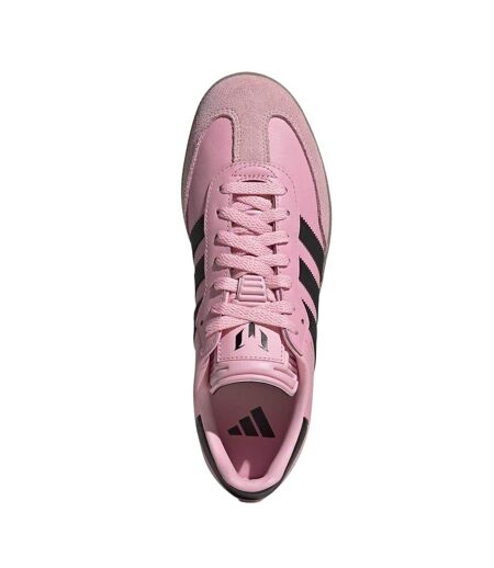 Womens/ladies Messi Leather Trainers Pink Black Gum Adidas
