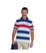 Polo Motif/style Rayures Larges Homme Bleu Marine Blanc Rouge Raging Bull-2