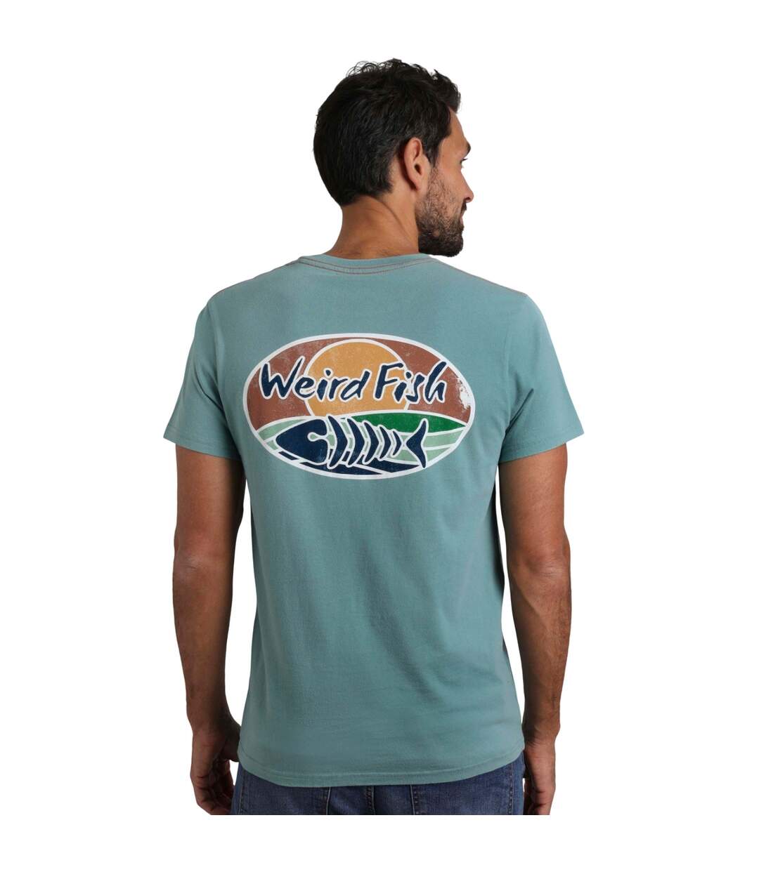 T-shirt Land And Sea Homme Bleu Pâle Weird Fish-4