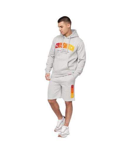Sweat À Capuche Flocked Homme Gris Chiné Crosshatch