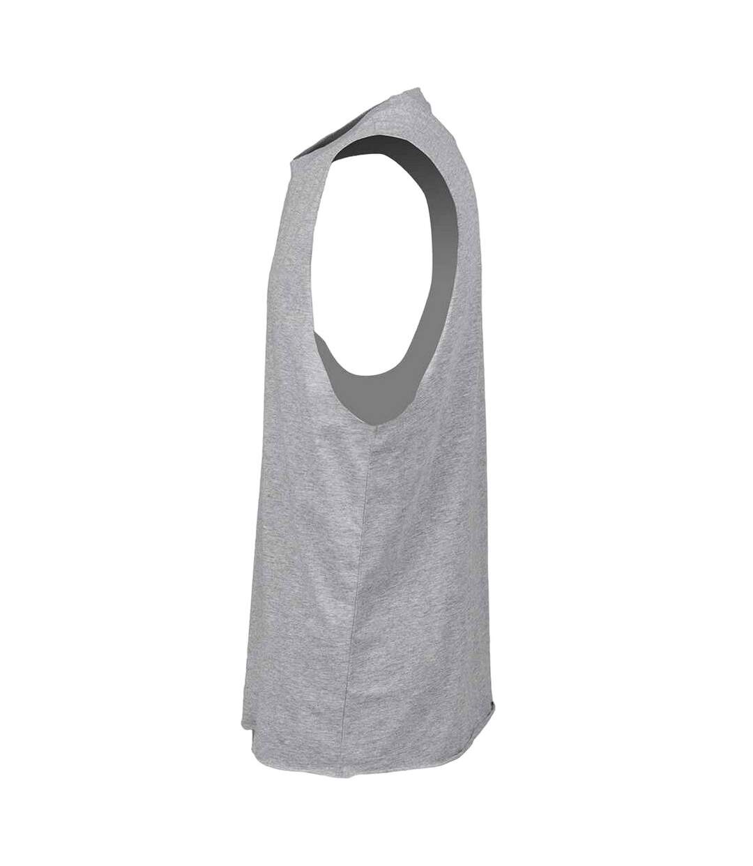 Mens High-neck Vest Top Heather Grey Skinni Fit-3
