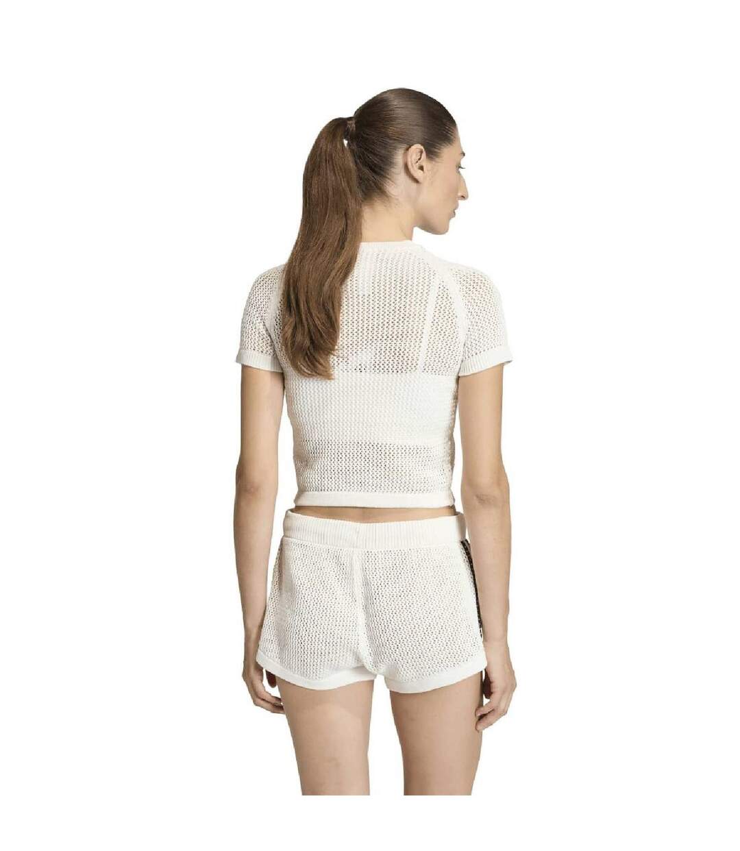 Originals T-shirt Tricoté Cali En Crochet Pour Femme Blanc Cassé Adidas-3