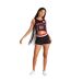 Womens/ladies Cropped Basketball Vest Top Black Red SikSilk-1