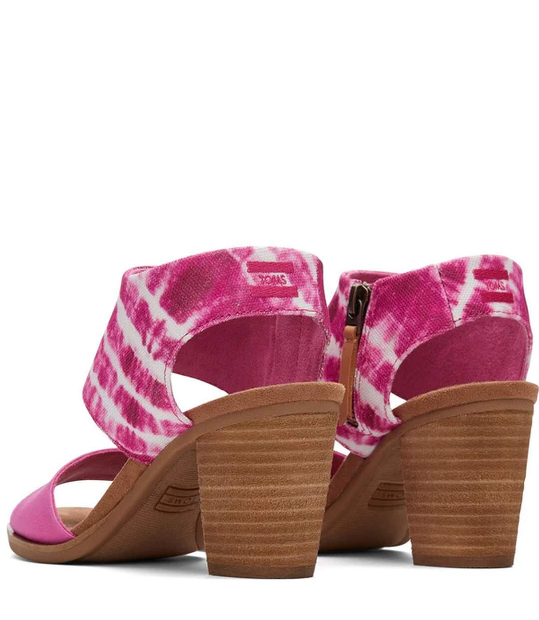 Womens/ladies Majorca Printed Sandals Pink Toms-2