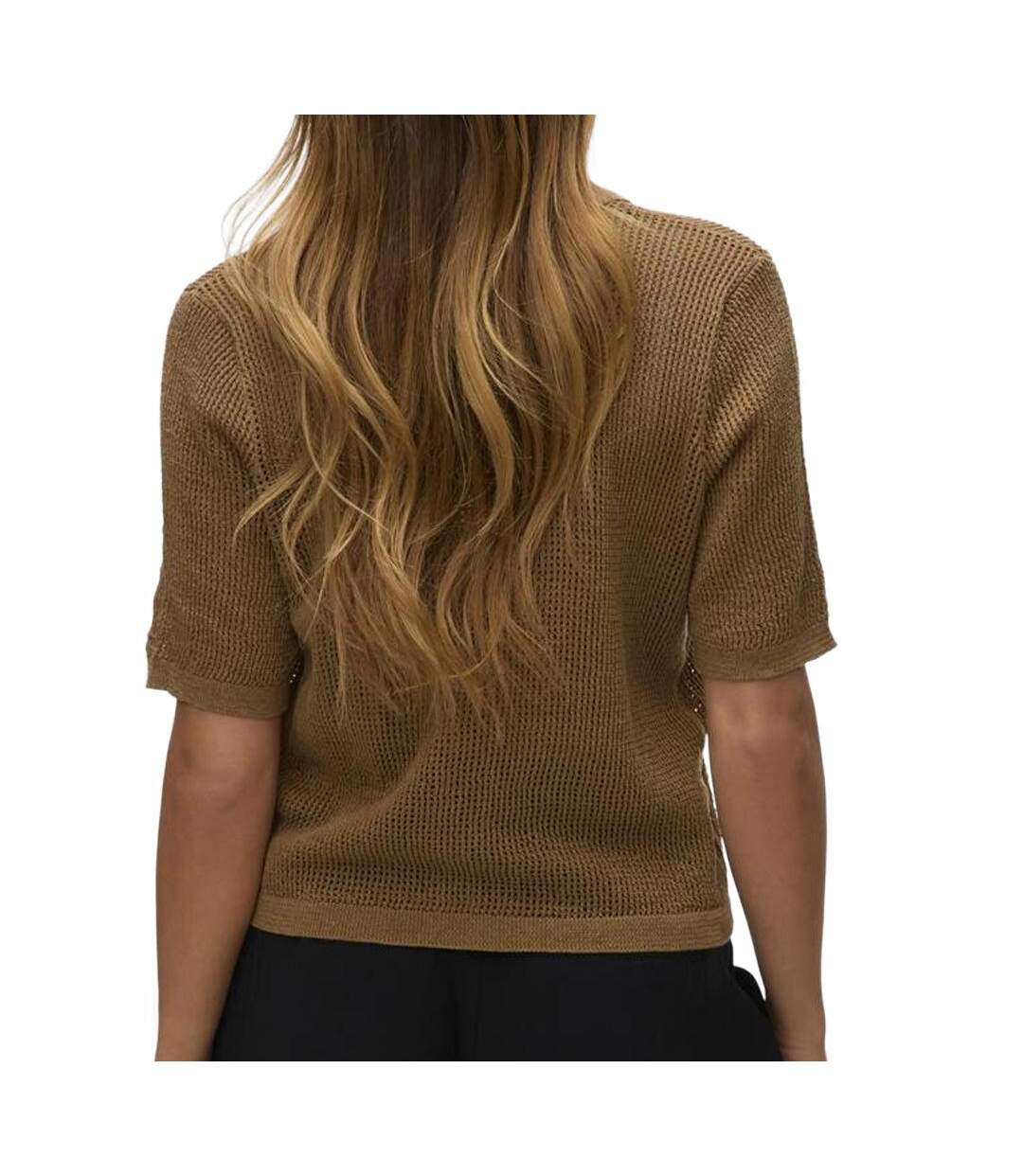 Blouse marron femme vero moda asaga-2