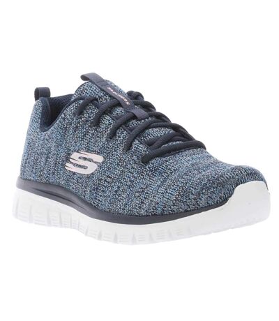 Womens/ladies graceful twisted fortune trainers navy Skechers